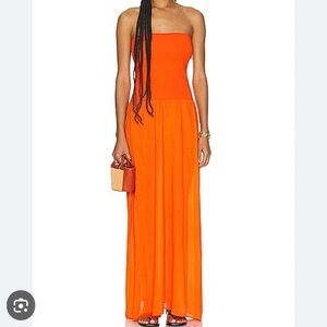 ERES ZEPHYR ANKARA MAXI DRESS small/medium orange‎ cotton